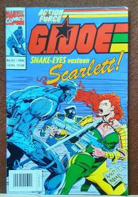 Action Force - G.I. Joe 1/1994.  Snake-Eys vastaan Scarlett. (Sarjakuvat, sopiva keräilykappaleeksi)