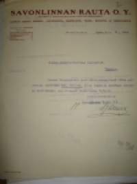Savonlinnan rauta oy, 17.9 1920 asiakirja