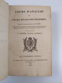 Cours d&#039;analyse de l&#039;École royale polytechnique - 1e partie analyse algébrique