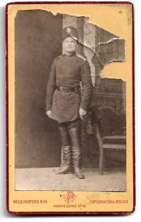 Tsaarin ajan sotilas  -   visiittikuva ateljeekuva valokuva sotilasvalokuva