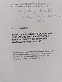 Effect of Changing Landscape Structure on the Predator-prey Interaction Between Goshawk and Grouse (signeerattu, tekijän omiste)
