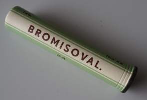 Bromisoval   tyhjä käyttämätön lääkepakkaus  pahvia   80x15  mm