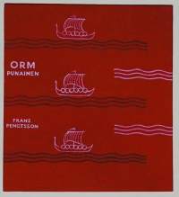 Rauli Warto,  &quot;Orm Punainen&quot; alkuperäinen kirjankansi maalaus  sign paspartuuriin ,  20x18 cm ,  kehystämätön