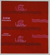 Rauli Warto,  &quot;Orm Punainen&quot; alkuperäinen kirjankansi maalaus  sign paspartuuriin ,  20x18 cm ,  kehystämätön