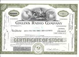 Collins Radio  Co     USA 1971  - osakekirja