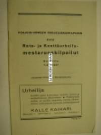 Pohjois-Hämeen Suojeluskuntapiirin XVIII Rata- ja kenttäurheilumestaruuskilpailut7-8.8.1937 Nokia -käsiohjelma