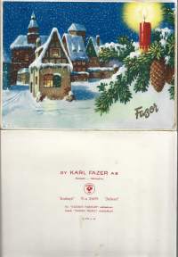 Karl Fazer  &quot;Jouluyö&quot; Fazerin parhain suklaakonvehteja nr 2609  tyhjä  makeisrasia  15x30x2  cm