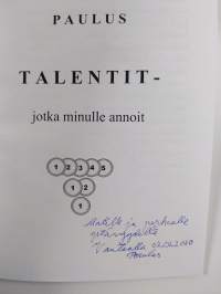 Talentit - jotka minulle annoit (signeerattu, tekijän omiste)