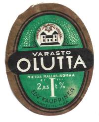 Varasto I Olutta - olutetiketti