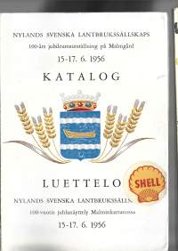 Helsingin Maatalousnäyttely / Nylands Svenska Lantbrukssällskap Luettelo 1956 - runsaasti traktori- ja maatalouskoemainoksia
