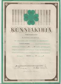 Maatalouskerholiitto  -kunniakirja  1954  koko A4