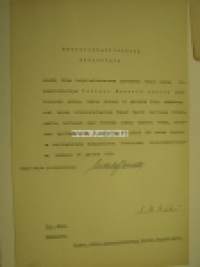 Herbert Emerik Aalto -asiakirja Suomen Valtion Rautatiet Pääjohtaja 1934