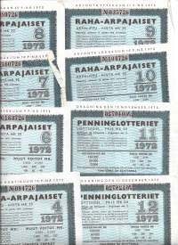 Raha-arpa    erä yht 8 eril  1972