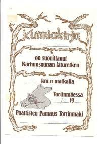 Kunniakirja -  1981Karhusaunan Laturetki