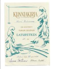 Kunniakirja -  Turun Seudun laturetki 60 km 1960