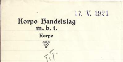 Korpo Handelslag mbt Korpoi 1921 - firmalomake