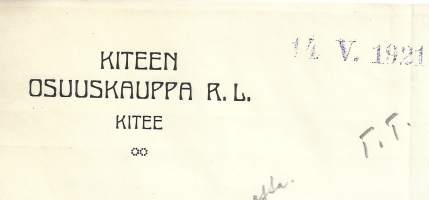 Kiteen  Osuuskauppa rl Kitee1921 - firmalomake