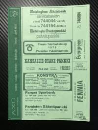 Pargas telefonkatalog / Paraisten puhelinluettelo 1979