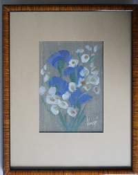 Veikko Vuori, &quot;Kukkia&quot; quassi  sign 27x22 cm