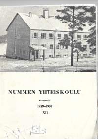 Nummen Yhteiskoulu -1959- 1960    vuosikertomus  opettaja- ja oppilasluettelo