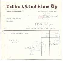 Kelhu &amp; Lindblom Oy Turku 1952-  firmalomake