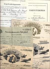 Vakuutusmateriaalia alk vuodesta 1921 erä