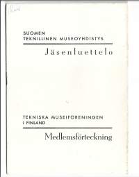 Suomen teknillinen museoyhdistys  jäsenluettelo 1945