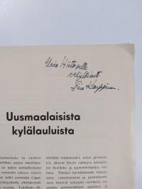 Uusmaalaisista kylälauluista ; Nuutti ja Nuutin laulu (signeerattu, tekijän omiste)