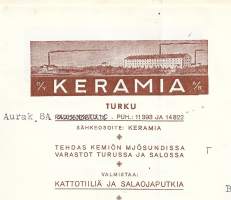 Keramia Oy 1945 -  firmalomake