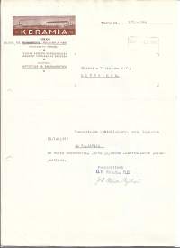 Keramia Oy 1945 -  firmalomake