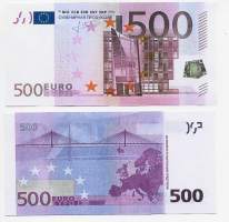 500 Euro  - feikki seteli  leikkiraha