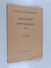 Esitelmät ja pöytäkirjat 1933