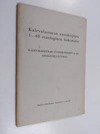 Kalevalaseuran vuosikirjojen 1-40 etnologinen hakemisto ; Kalevalaseuran vuosikirjojen 31-40 sisällysluettelo
