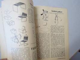 Harrastelija 1946 nr 1, Yksiputkinen paikallisvastaanotin, Tee itse suksesi, Induktoripuhelin, Kidekone, Askarteluosasto, ym.