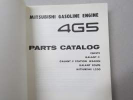 Mitsubishi 4GS Gasoline Engine Celeste, Galant, Galant STW, Galant Coupe, Mitsubishi L200 Sept. 1978 Parts Catalog -varaosaluettelo