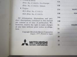 Mitsubishi Galant Coupe, 1978 Workshop Manual, Chassis -korjaamokäsikirja, englanninkielinen