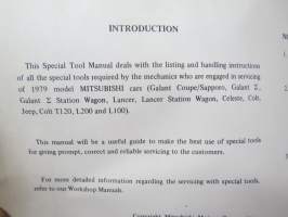 Mitsubishi Special Tool Manual 1979 -erikoistyökalut - esittely ja käyttö