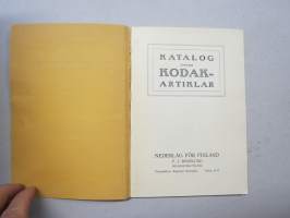 Kodak-artiklar - Katalog öfver Kodak-artiklar -tuoteluettelo kameroille ja tarvikkeille 1910