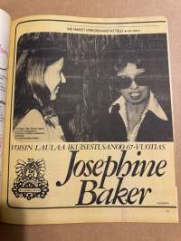 Me Naiset 1974 nro 13 ilmestynyt 29.3.1974, Miss Suomi Johanna Raunio kotioloissa, Vilma Eho - maatalousnainen, Josephine Baker