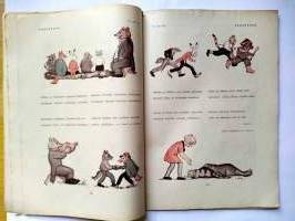 Pääskysen Joulukontti 1932 Pääskynen-lehti, keskiaukeamatehtäväjuliste ja Rudolf Koivu piirroksia