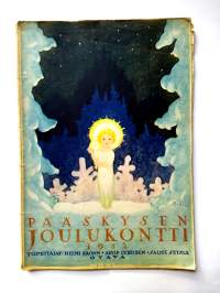 Pääskysen Joulukontti 1932 Pääskynen-lehti, keskiaukeamatehtäväjuliste ja Rudolf Koivu piirroksia