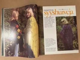 Me Naiset 1974 nro 45 ilmestynyt 8.11.1974, Marjatta Leppänen, Hallamat, Veijo Meri, Tommi Kitti, palkittuja syyshuiveja