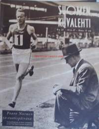 Suomen Kuvalehti  1947 nr 24  - Paavo Nurmi 50 v, Suomen Talousseura, Hermannin nuorisoseura, SAK, lentäjien erehdykset, Johannes Virolaisen puheenvuoro