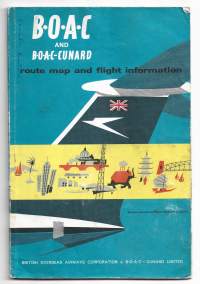 BOAC and Cunard route map and flight information    1964