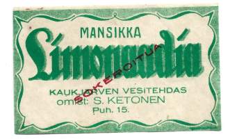 Mansikka  Limonaadia  -   juomaetiketti
