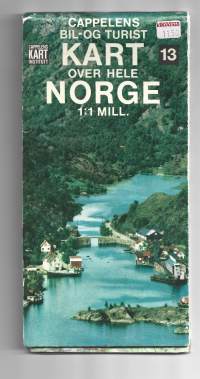 Bil - og turist kart over hele Norge  1942