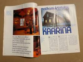 Me Naiset 1972 nro 16 ilmestynyt 19.4.1972, Matkamuistotalon Kaarina, Åke Lindman, Raili Lehtola - kotirouvan päivä, Uusi verho virkistää