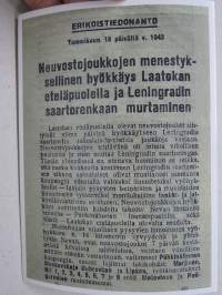 Erikoistiedonanto 18.1.1943 - Neuvostojoukkojen menestyksekäs hyökkäys Laatokan eteläpuolella... -neuvostoliittolainen lentolehtinen, josta tehty postikortti