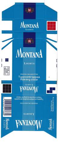 Montana Lights -  käyttämätön aihio koottava tupakka-aski toimitus kirjeenä
