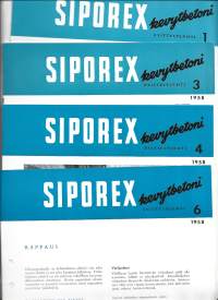 Siporex kevytbetoni esittelylehti 1957-1958   4 kpl erä